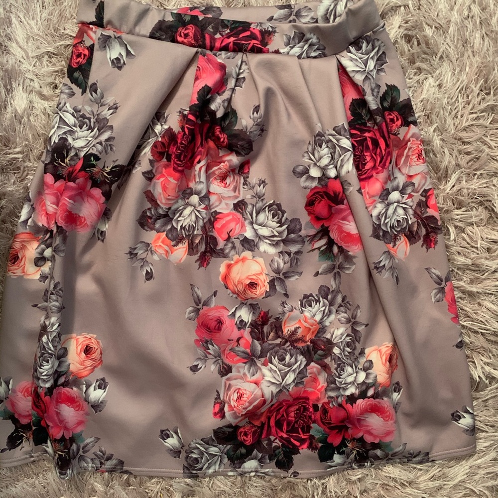 Floral midi skirt